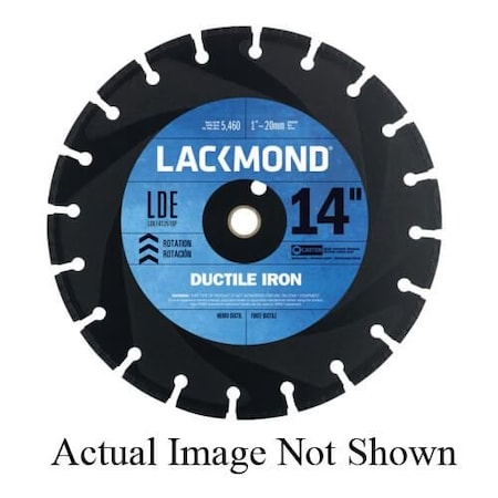 Lackmond Diamond Blade, Segmented, Series LDEEP, 12 Diameter Blade, 1, 20 mm ArborShank, 18 Cutting LDE121251EP